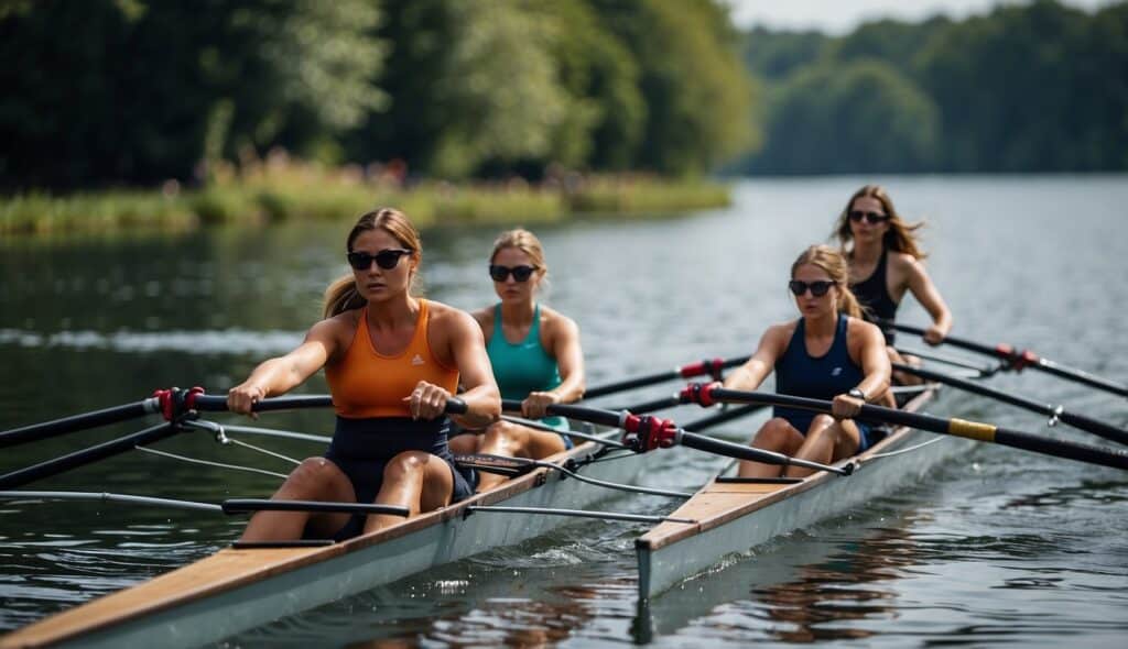 Women rowing today, impacting society. Historical context